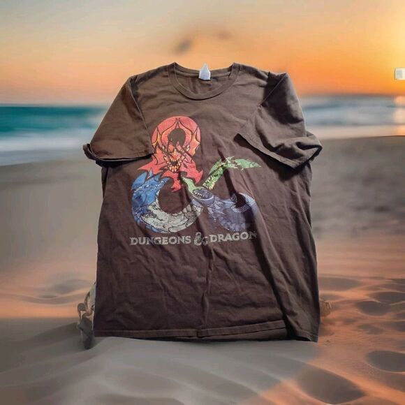 Dungeons & Dragons Other - Dungeons & Dragons Large Brown Port Company T Shirt Colorful Graphics 1092